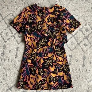 Topshop Black and Gold Floral Dress